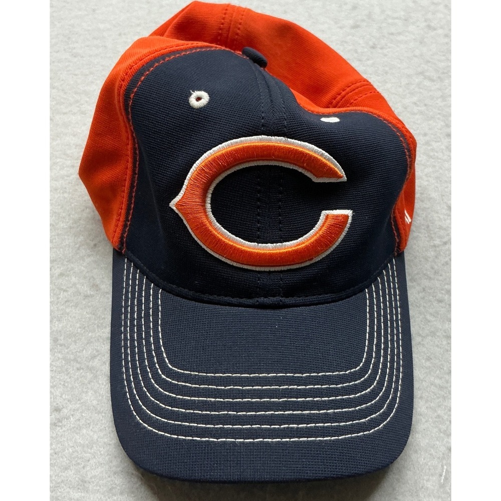 '47 Brand Chicago Bears Hat NFL Stretch Fit Navy Orange OSFM Baseball Cap